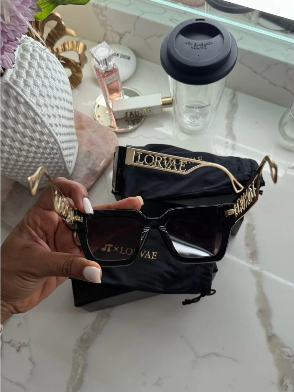 (2) Pair: Lorvae x JT Collab Metal Arm Women's Fashion Sunglasses - Picture 8 of 11